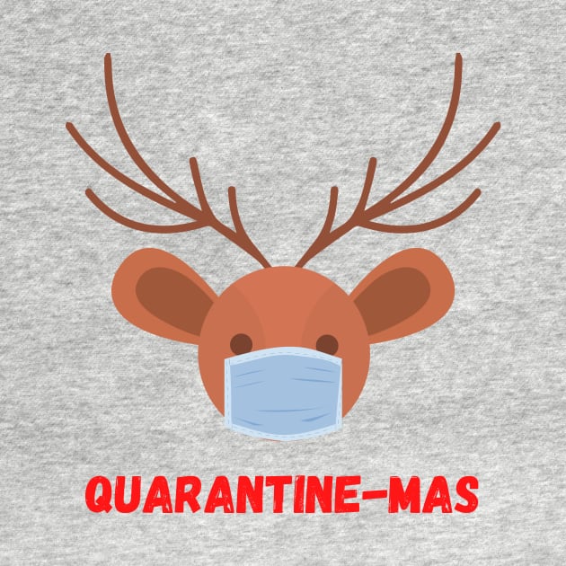 Quarantine-Mas Reindeer Christmas in Quarantine Reindeer with a Mask Social Distancing by nathalieaynie